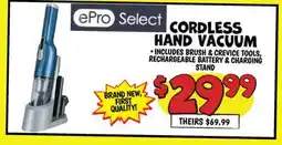 Ollie's ePro Select CORDLESS HAND VACUUM offer