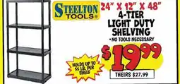 Ollie's STEELTON TOOLS 24 X 12 X 48 4-TIER LIGHT DUTY SHELVING offer
