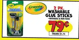 Ollie's Crayola 2 РК. WASHABLE GLUE STICKS offer