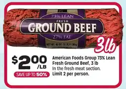 Grocery Outlet American Foods Group 73% Lean Fresh Ground Beef, 3 lb offer