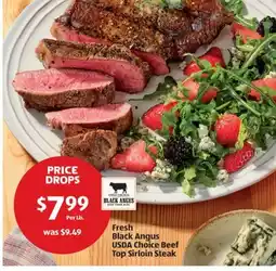 Aldi Fresh Black Angus USDA Choice Beef Top Sirloin Steak offer