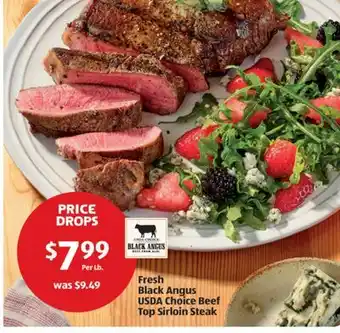 Aldi Fresh Black Angus USDA Choice Beef Top Sirloin Steak offer