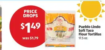 Aldi Pueblo Lindo Soft Taco Flour Tortillas offer