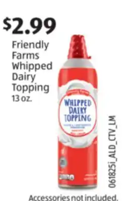 Aldi Friendly Farms Whipped Dairy Topping offer