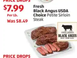 Aldi Fresh Black Angus USDA Choice Petite Sirloin Steak offer