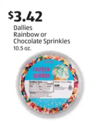 Aldi Dallies Rainbow or Chocolate Sprinkles offer