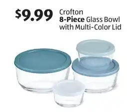 Aldi Crofton 8-Piece Glass Bowl with Multi-Color Lid offer