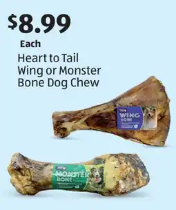Aldi Heart to Tail Wing or Monster Bone Dog Chew offer