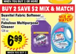 Superior Grocers Suavitel Fabric Softener 105 oz. Fabulous Multipurpose Cleaner 128 oz offer