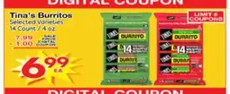 Superior Grocers Tina's Burritos offer