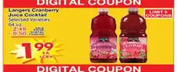 Superior Grocers Langers Cranberry Juice Cocktail offer