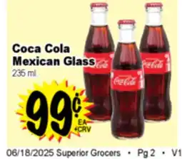 Superior Grocers Coca Cola Mexican Glass offer
