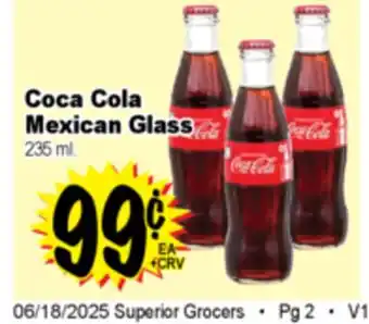 Superior Grocers Coca Cola Mexican Glass offer