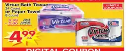 Superior Grocers Virtue Bath Tissue 24 Count or Paper Towel 8 Count offer