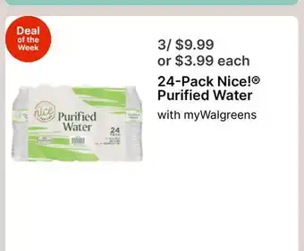 Walgreens 24-Pack Nice! Purified Water offer