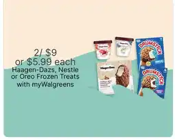 Walgreens Haagen-Dazs, Nestle or Oreo Frozen Treats offer