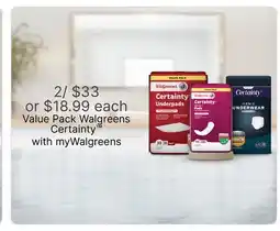 Walgreens Value Pack Walgreens Certainty offer