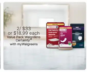 Walgreens Value Pack Walgreens Certainty offer