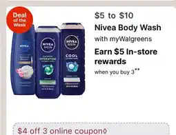 Walgreens Nivea Body Wash offer