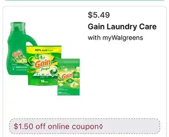Walgreens Gain Laundry Care offer