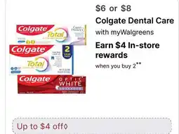 Walgreens Colgate Dental Care offer