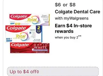 Walgreens Colgate Dental Care offer
