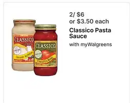 Walgreens Classico Pasta Sauce offer