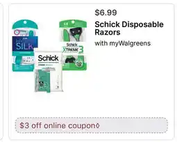 Walgreens Schick Disposable Razors offer