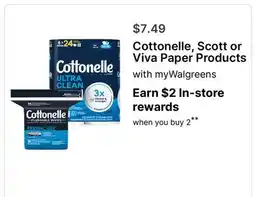 Walgreens Cottonelle, Scott or Viva Paper Products offer