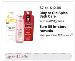 Walgreens Olay or Old Spice Bath Care offer