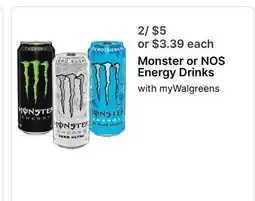 Walgreens Monster or NOS Energy Drinks offer