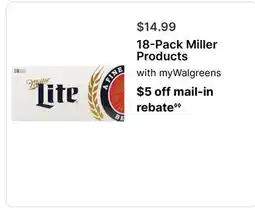 Walgreens 18-Pack Miller Products offer