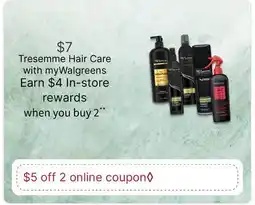 Walgreens Tresemme Hair Care offer