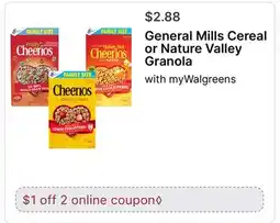 Walgreens General Mills Cereal or Nature Valley Granola offer