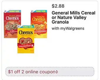 Walgreens General Mills Cereal or Nature Valley Granola offer