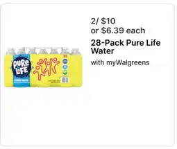 Walgreens 28-Pack Pure Life Water offer
