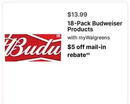 Walgreens 18-Pack Budweiser Products offer