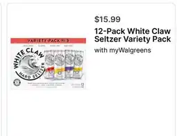 Walgreens 12-Pack White Claw Seltzer Variety Pack offer