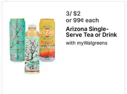 Walgreens Arizona Single-Serve Tea or Drink offer