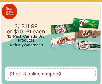 Walgreens 12-Pack Canada Dry Products offer