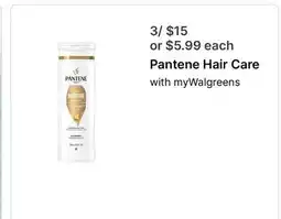 Walgreens Pantene Hair Care offer