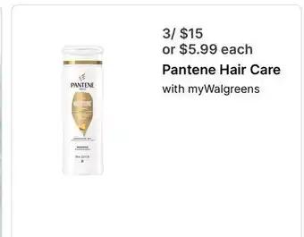 Walgreens Pantene Hair Care offer