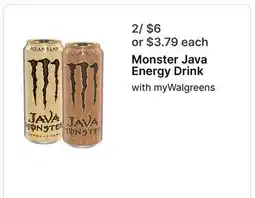 Walgreens Monster Java Energy Drink offer