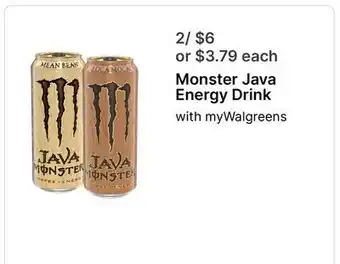 Walgreens Monster Java Energy Drink offer