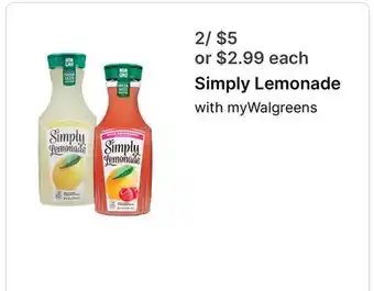 Walgreens Simply Lemonade offer