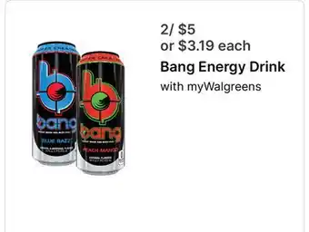 Walgreens Bang Energy Drink offer