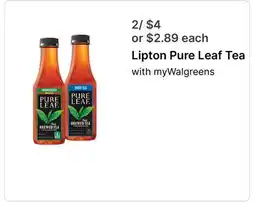 Walgreens Lipton Pure Leaf Tea offer