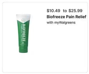Walgreens Biofreeze Pain Relief offer