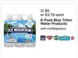 Walgreens 6-Pack Blue Triton Water Products offer