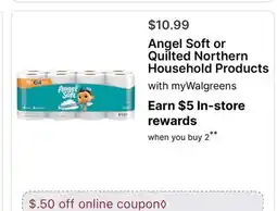 Walgreens Angel Soft or Quilted Northern Household Products offer